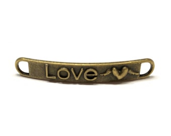Love Bracelet Connector Antique Bronze 38mm x 6mm