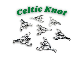 Antique Silver Tone Triquetra Celtic Knot Charm, Jewelry Component