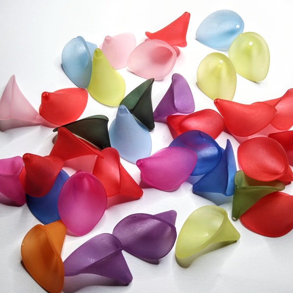 Smooth Style Frosted Lucite Calla Lilly Pick Your Color 21x19 mm