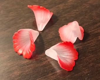 White Calla Lilies With Handpainted Red Tips 18mm x 18mm