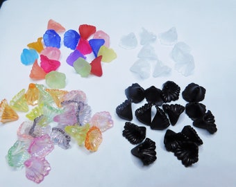 Small Ruffled Calla Lily Flower Beads, 20, COLOR OPTIONS