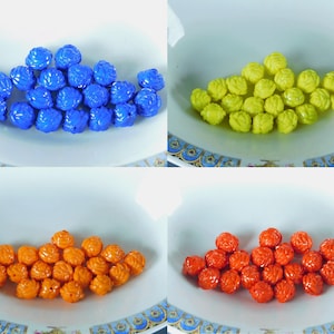 Cuentas redondas de rosa para manualidades de joyería, manualidades para niños, múltiples opciones de color, 10 piezas