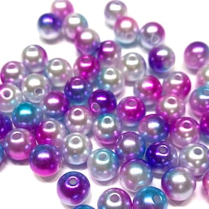 100 Colorful Acrylic Beads 8mm