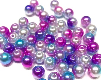 100 Colorful Acrylic Beads 8mm