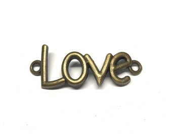 Love Connector Antique Bronze 40mm x 12mm
