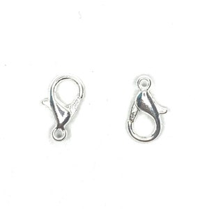 20 Silver Tone Lobster Clasps 14mm x 8mm Medium - High-Quality Clasps for Jewelry Making and Crafts - Findings for Bracelets Necklaces