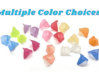 Large Lucite Ruffled Calla Lily Flower Beads 17mm Pick Your Color