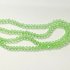 50 AB Peridot Abacus Crystals 6mm x 4mm