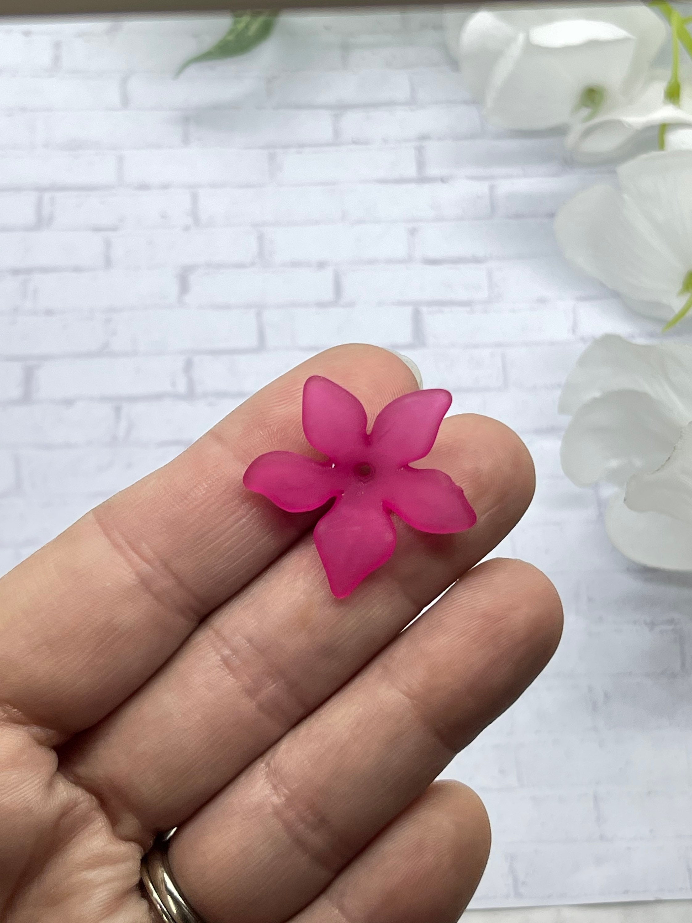 Five Petal Star Lucite Flower Beads 28mm X 7mm choose Your Etsy