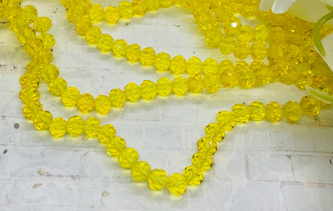50 Pcs Yellow Abacus Crystals 6mm X 4mm - Etsy