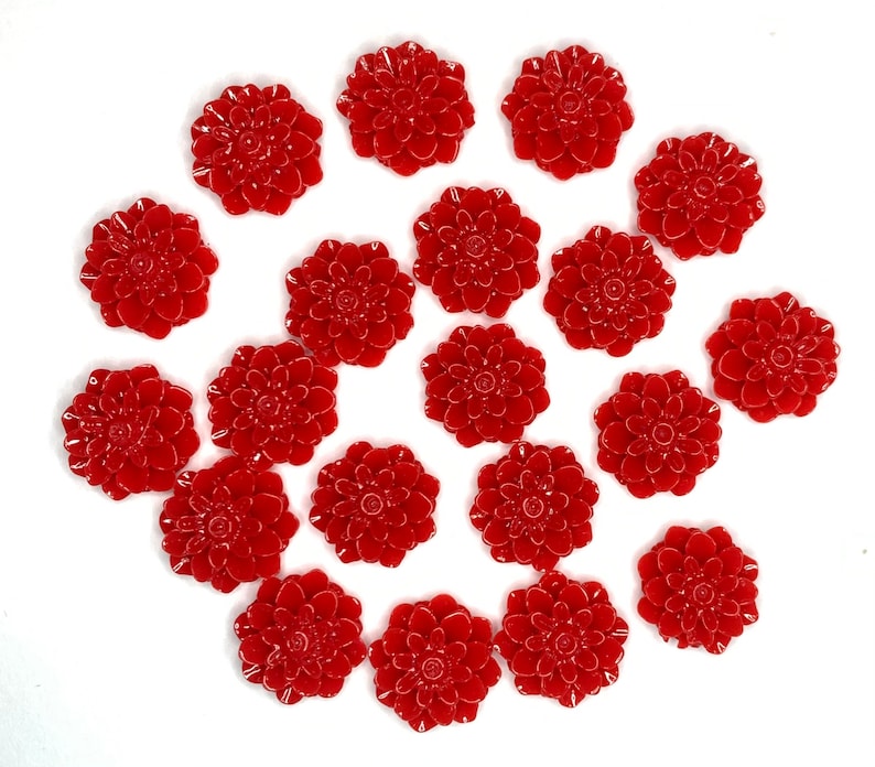 10 Chrysanthemum Cabochon Flower 15mm-Pick Your Color