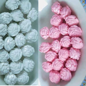 Large Round Rose Beads for Jewelry Making Crafts Kids Crafting Two Color Options 10 Pieces