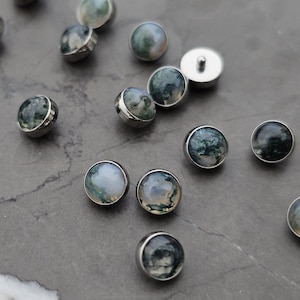 Discount Moss Agate Tops, Natural Gemstone Dermal or Labret Tops.