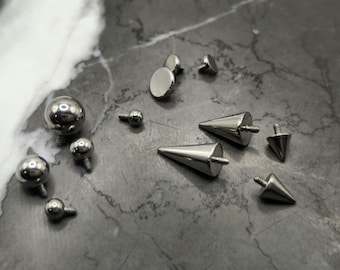 Spare Titanium Replacement Parts, Ball, Spike, Flat End 16g 14g options