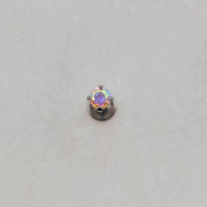 Rainbow Titanium 2mm Threadless Push Fit Labret Earring Piercing Jewelry Monroe Conch Philtrum Tragus Helix Cartilage Aurora Borealis