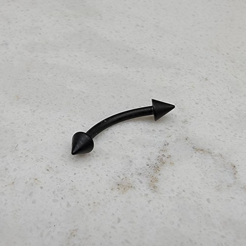 1 Pc Stainless Steel Spike Eyebrow Piercing Jewelry, Curved Barbell Vertical Labret Lip Rings