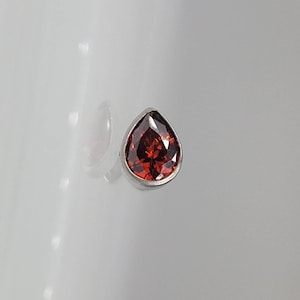 Red Teardrop Labret Flat Back Stud Philtrum Medusa Monroe Helix Conch Cartilage Lip Tragus Earring