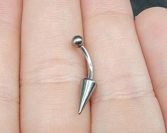 16g 14g Titanium Internally Threaded Long Spike Rook Earring, Implant Grade Titanium, Curved Barbell, Eyebrow Rook Ring, Vertical Labret