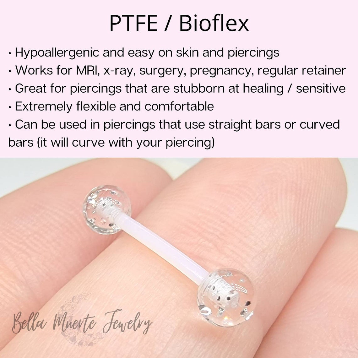Lot De 8 Piercings Nombril En Bioflex (Plastique Flexible) Avec Boules Acrylique - Tige 10mm X 1.6mm, Couleurs Vives UV - Cadeau Piercing Confortable