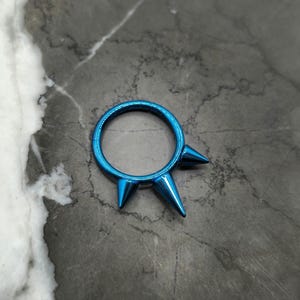 Titanium Anodized Spiked Septum Clicker Ring, Implant Grade Titanium Jewelry Cartilage Earring