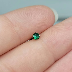 Emerald Green Titanium 3mm Threadless Push Fit Labret Earring Piercing Jewelry Monroe Conch Philtrum Tragus Helix Cartilage