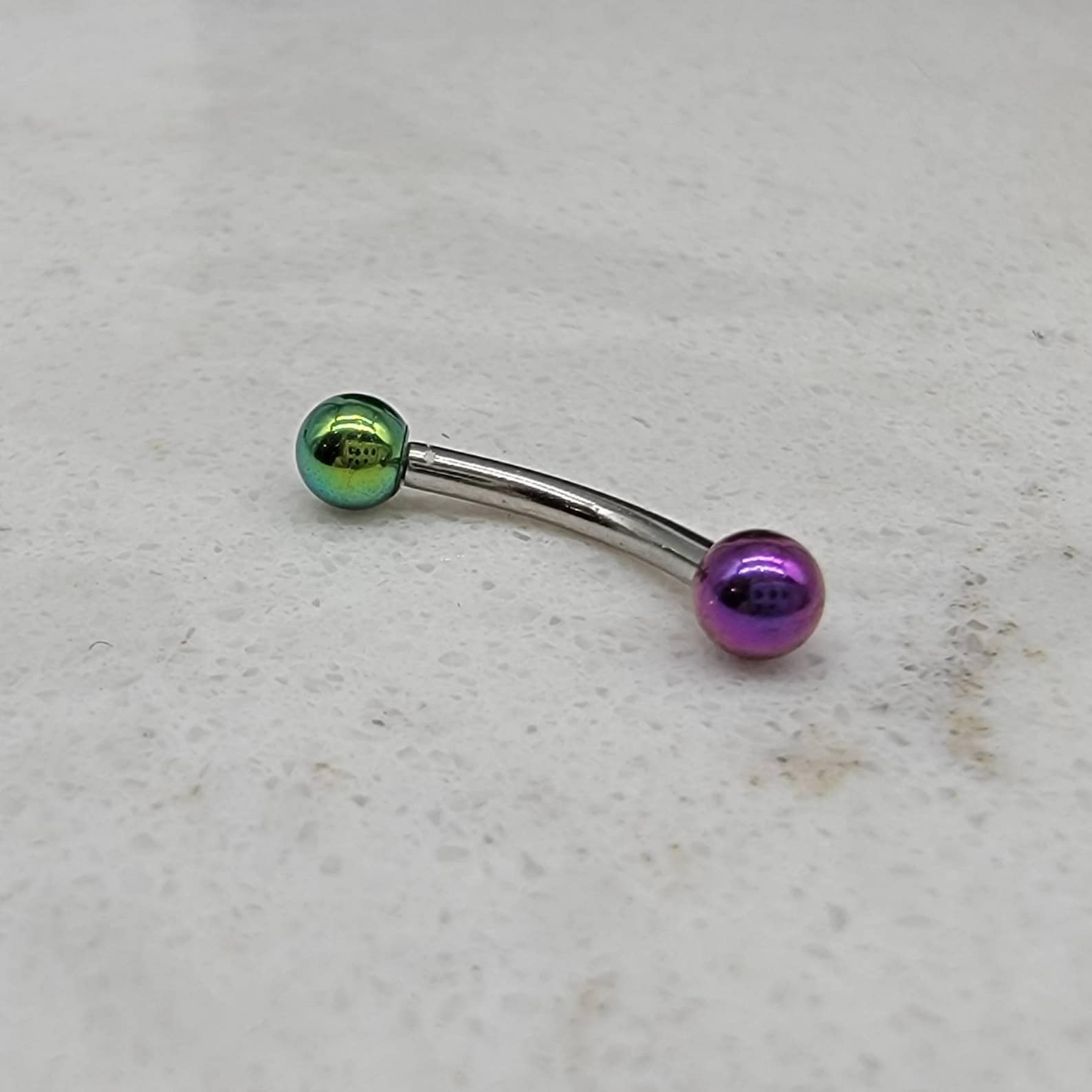 Purple Green Curved Barbell Piercing Jewelry 16g 316L Etsy