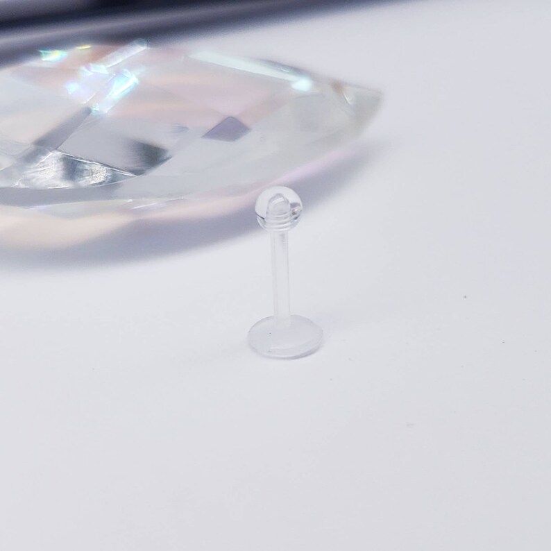 Hypoallergenic Clear Labret Retainer Lip Ring Stud Bioflex Etsy