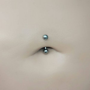 Titanium Petite Belly Button Ring, Internally Threaded 4mm Ball Curved ...