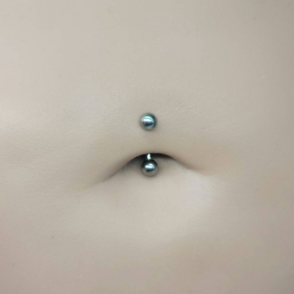 Titanium Petite Belly Button Ring, Internally Threaded 4mm Ball Curved Barbell, Minimalist Small Belly Button Navel Ring