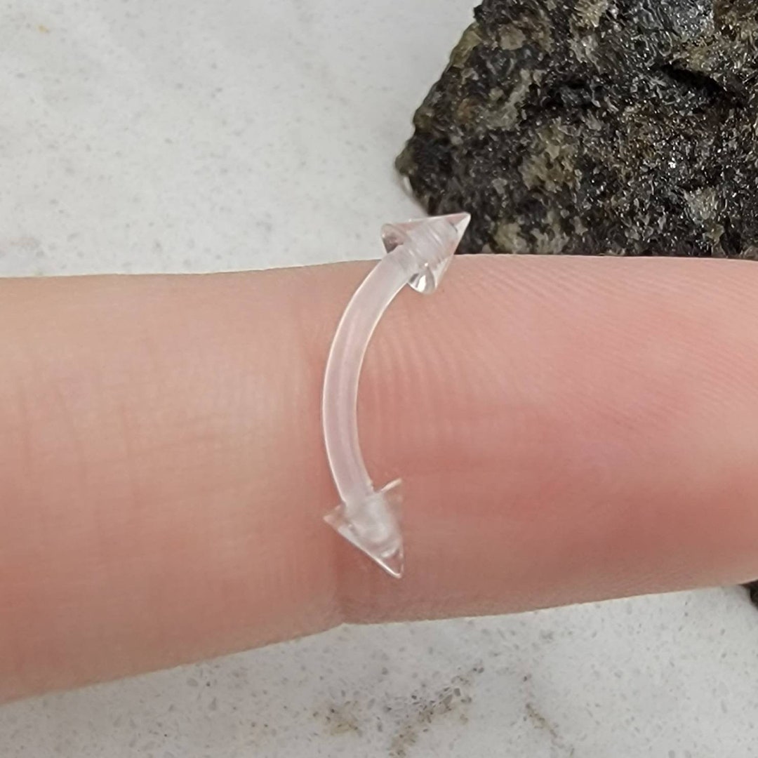 16G Spike Bioflex Retainer Clear Flexible Piercing Retainer Etsy