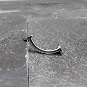 14g Titanium Internally Threaded Minimalist Flat Curved Barbell, Floating Belly Button Navel Ring, Bridge Piercing Jewelry