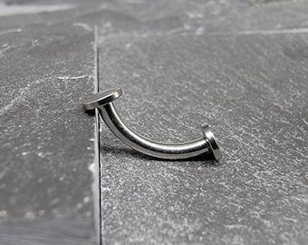 Flat End Titanium Navel Ring, Belly Button Piercing Jewelry 14g Minimalist Bridge Earl Curved Barbell