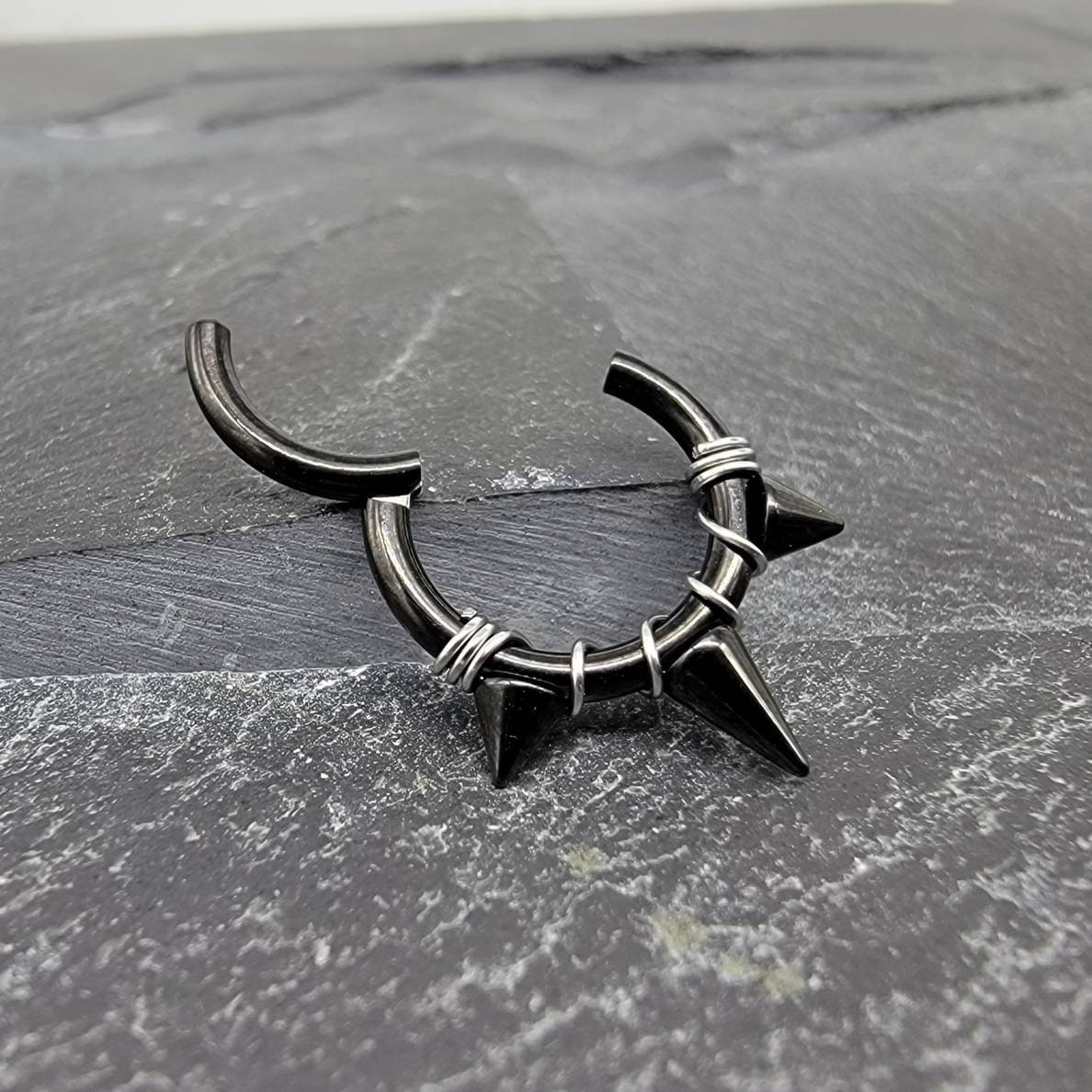 Black spike cheap septum ring