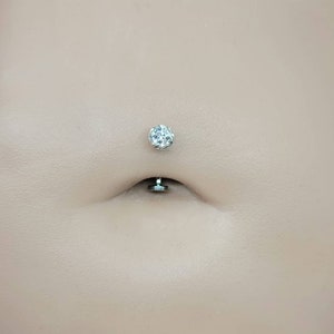 Sparkle 14g Titanium Minimalist Crystal Ball Internally Threaded