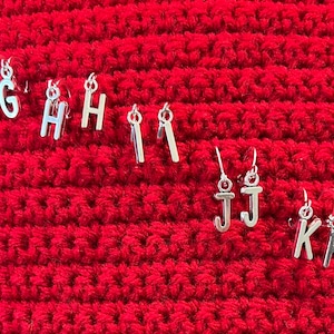 G, H, I, J, or K Stitch Marker, Crochet Hook Size circular lever back clasps, earrings or for crochet progress keepers  stitch savers