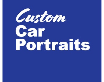 Custom Car Portraits Pen and Ink Black and White 5x7 Printed on cardstock Gift for him or her #308 WarrenDesignShop