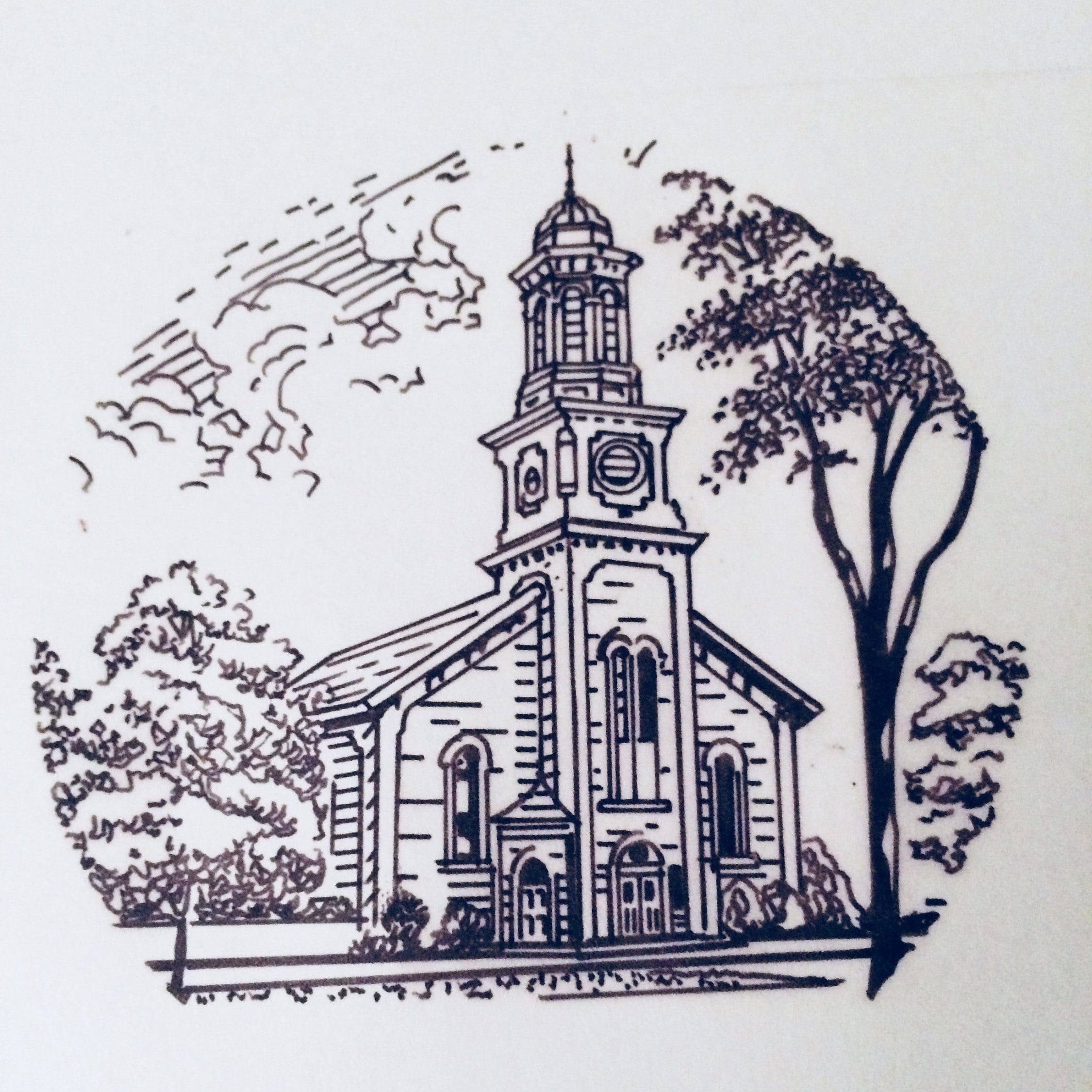 Custom Church Illustration Pen and Ink Black and White 5x7 Gift for Him ...
