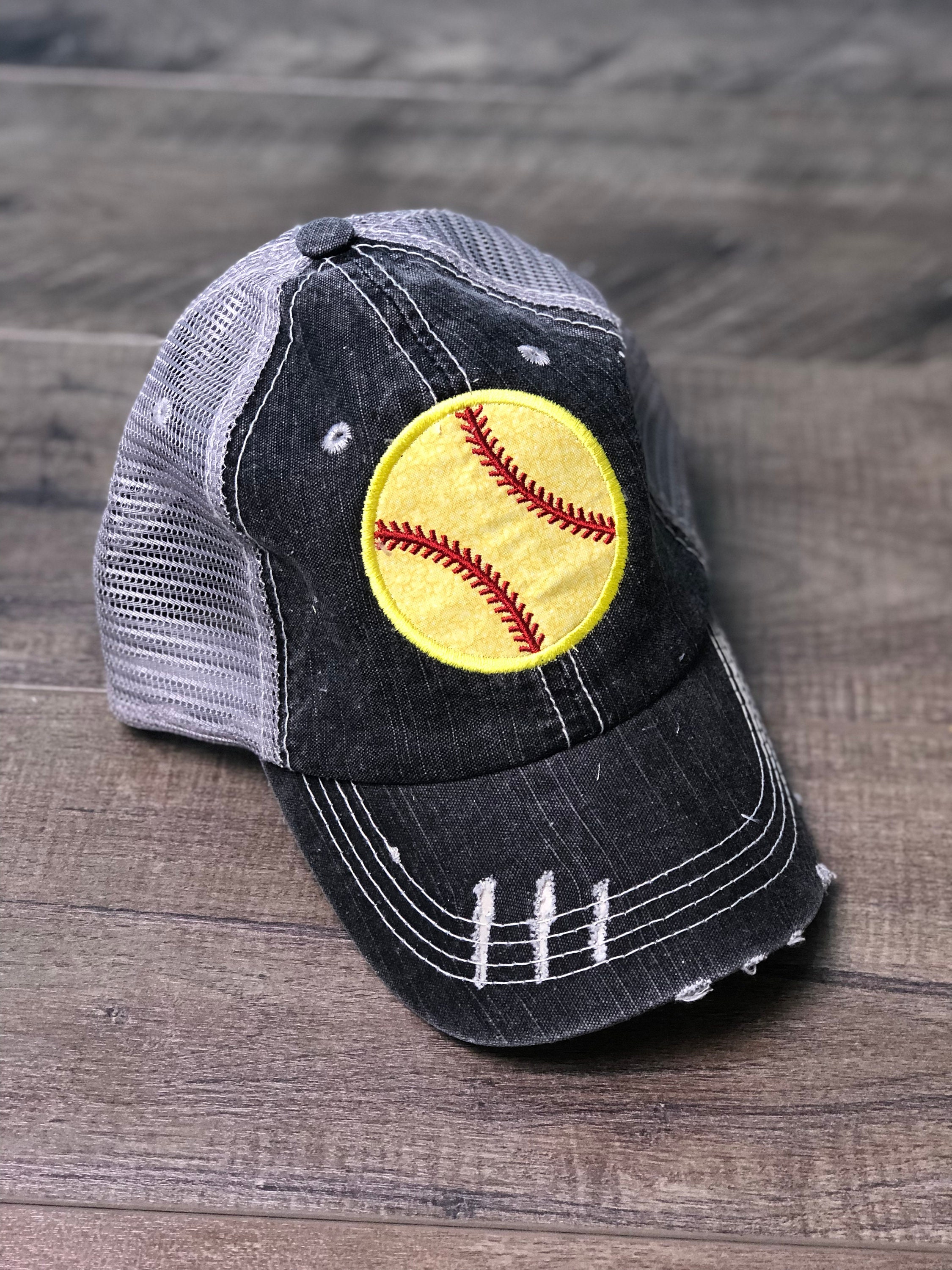 Distressed Softball Hat Soft ball Soft ball mom Soft ball mama Etsy