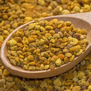 Bijenpollen, korrelig stuifmeel, honingbijpollen, 100% natuurlijk. Allergieën in Arizona, eiwitrijk, gepersonaliseerd label op cadeau
