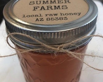 Arizona RAW UNFILTERED honey 100% all natural, allergy relief,  personalized label on gift, wedding gift, wedding favor, shower gift