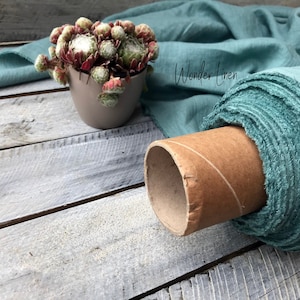 100% linen fabric / mint soft washed flax by meter or yard / pure softened linen for sewing / stonewashed middle weight