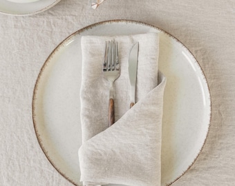 Linen napkin. Washed soft linen table napkin. Natural stonewashed table linen for Wedding. Rustic cloth napkins. Mother&#39;s day gift