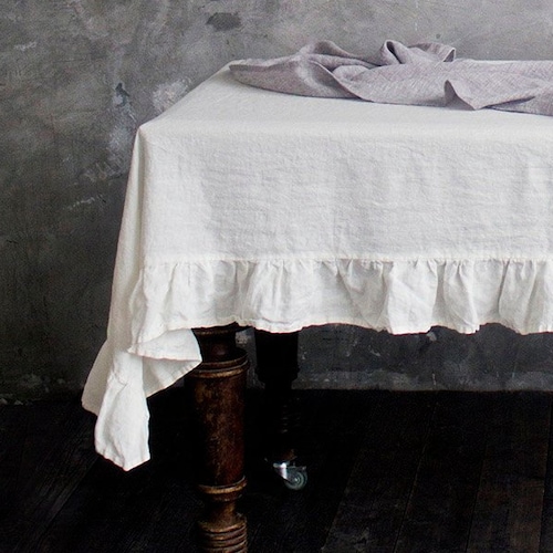 White Damask Tablecloth - Etsy