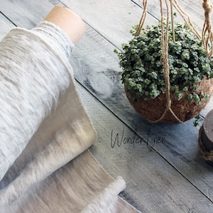 Grauer Leinenstoff / 100% weicher gewaschener Flachs / hellgrauer reiner weicher Leinen zum Nähen / stonewashed / organic