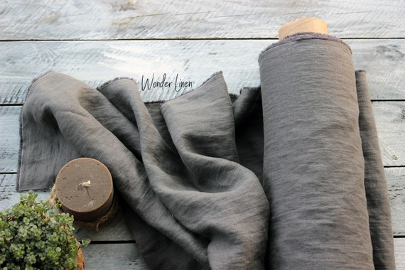 grey linen dress fabric Gray Linen Fabric / 100% Soft Washed Flax by Yard or Meter for Dress / Flax  Gray Pure Softened Linen for Sewing / Stonewashed / Organic
