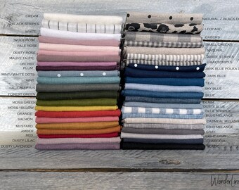 Linen Hand Towel Set of 2 4 6 - Pure Linen Tea Towels - Polka Dot