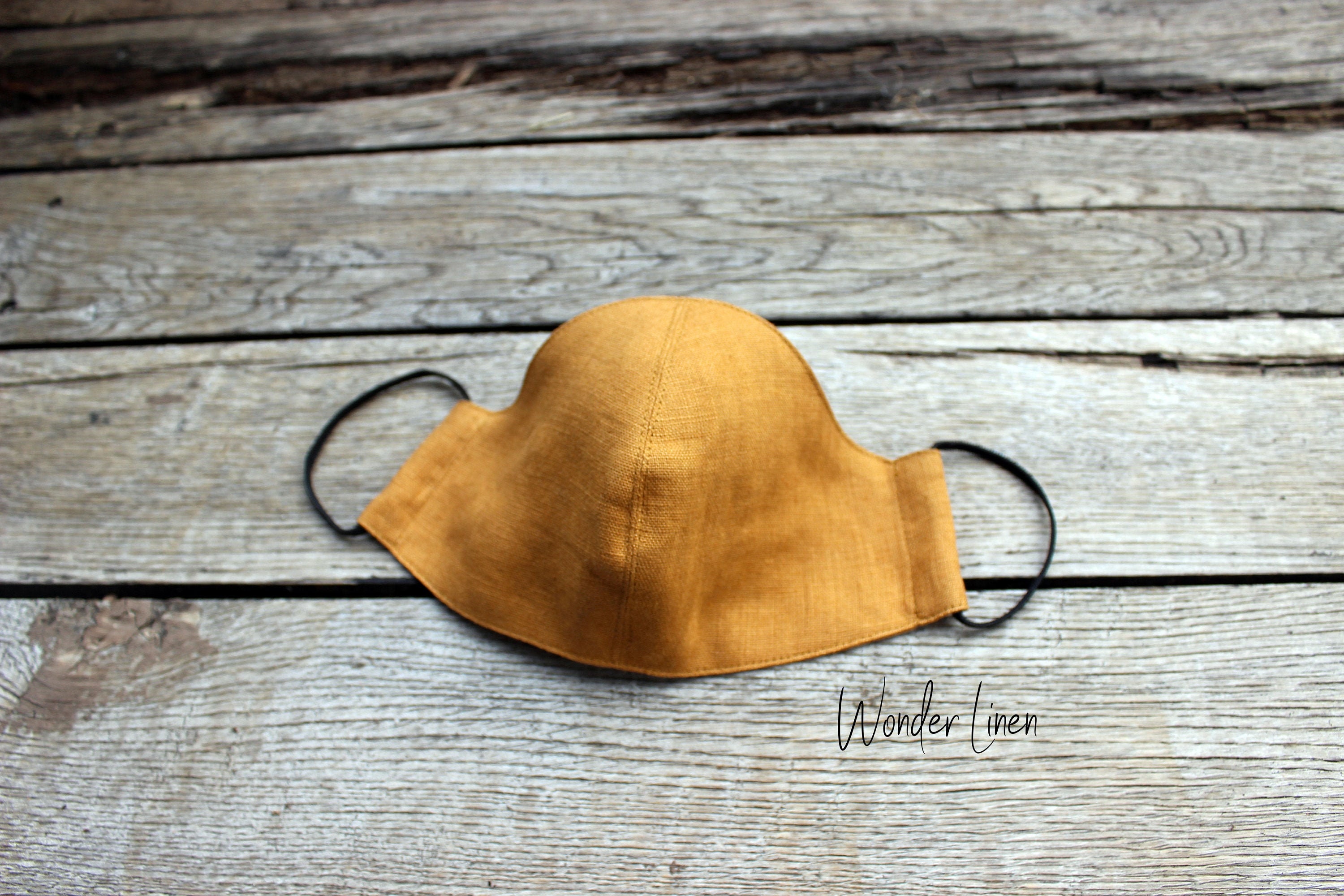 Linen face mask. Mustard fabric reusable mask. Stonewashed soft anti dust mask. Face protecting face cover. Natural linen breathable mask