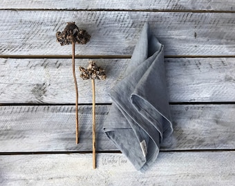 Linen napkin. Washed soft linen table napkin. Natural stonewashed Rustic cloth napkin. Gray dinning table decor. Mother&#39;s day gift