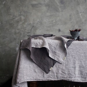 Linen napkin. Washed soft linen table napkin. Gray wedding table decor