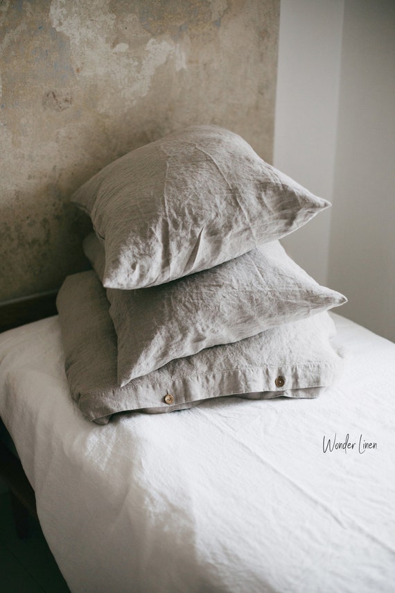 TUMEI – Set Copripiumino In 100% Lino Naturale, Queen Size (229x229 Cm), Con 2 Federe, Morbido E Traspirante, Certificato OEKO-TEX